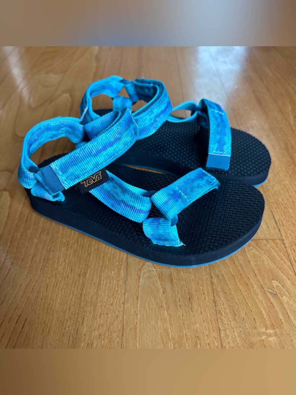 Teva Original Universal sandals Sorbet Blue tie-dye Black Toddler Girls Size 11